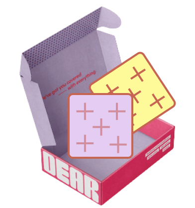 Dear Kyra box with birth control patch illustration